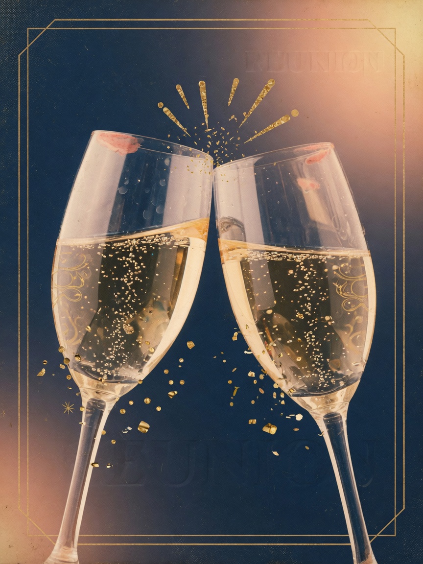Champagne toast for the reunion